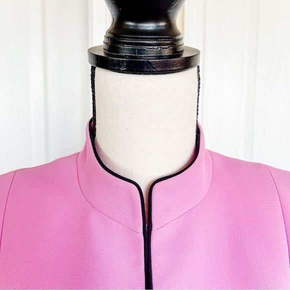 Stresa 2P Peony Pink Blazer Black Edging with Pockets & Matching Sleeveless Top - Picture 3 of 16
